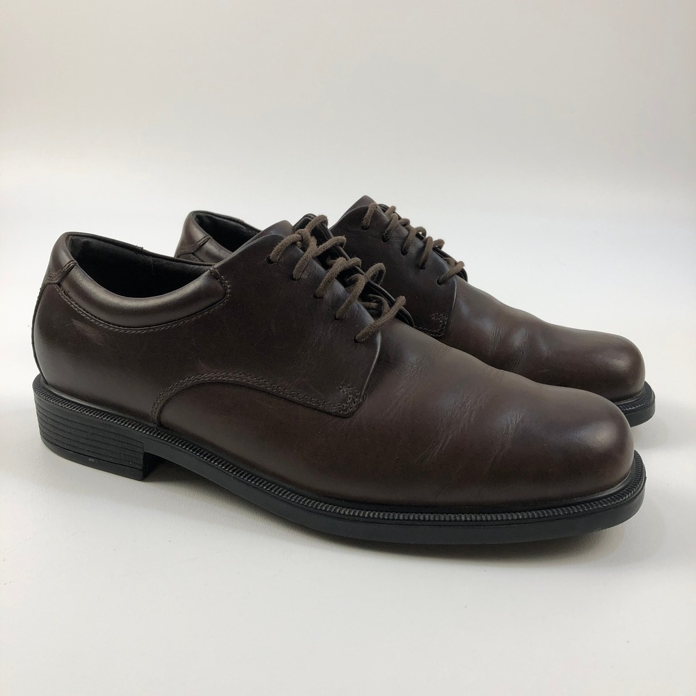 Rockport Margin Oxford Dress Shoes Mens 9M Dark Brown Leather Plain-Toe Derby